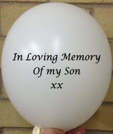 Memorial Balloons In Loving Memory of Son